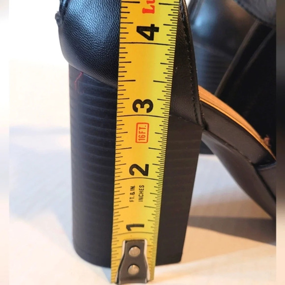 APT. 9 Black Peep Toe Block Heel Sandals - Picture 9 of 9
